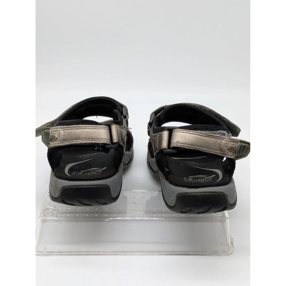 ABEO BioSystem Huntington Sandals Pewter Leather Comfort Women's 8N Narrow